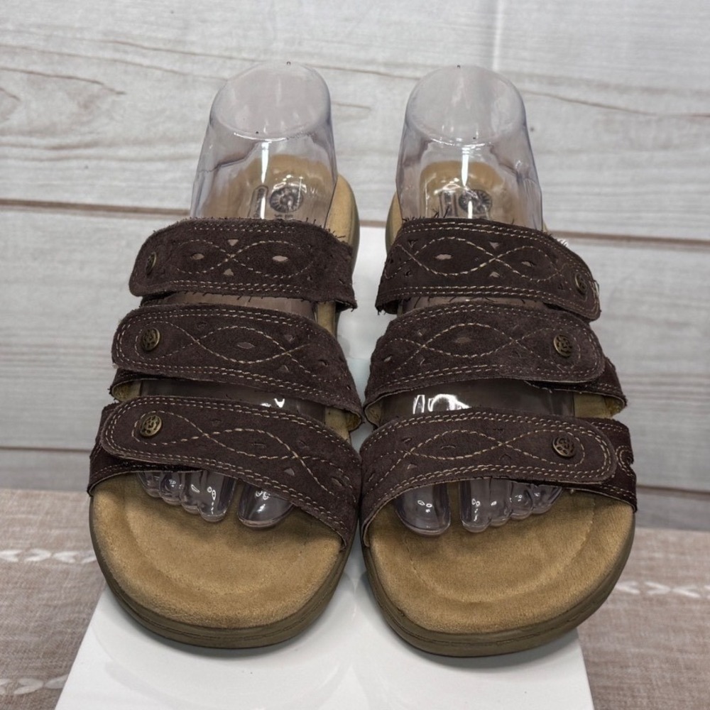 Earth Spirit Gelron Cushion Brown Adjustable Slide Sandals Comfort Shoe Women 11